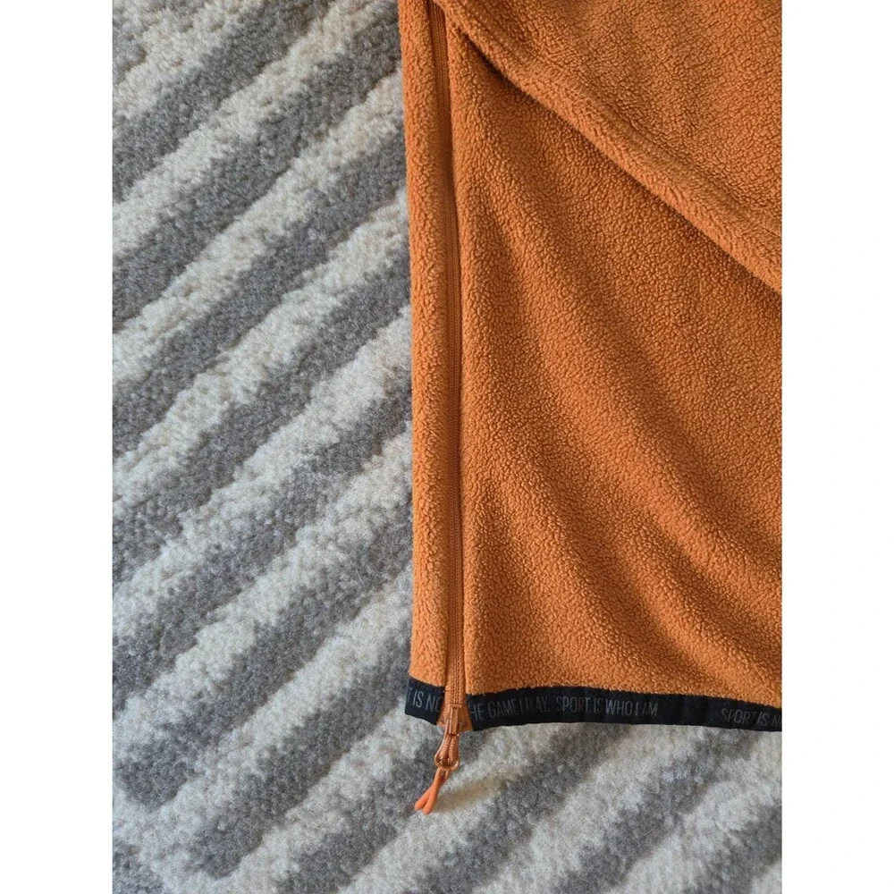 Adidas Women's Burnt Orange Crewneck Fleece with Side Zippers Size M